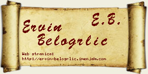 Ervin Belogrlić vizit kartica